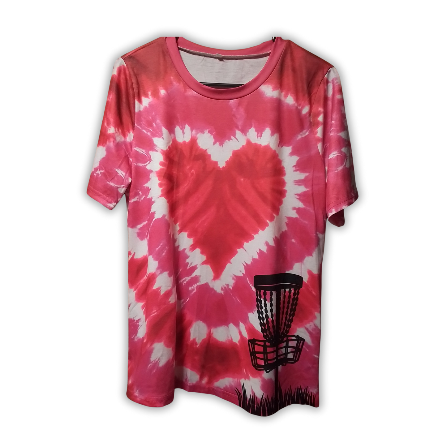 Ladies Pink Heart Tye Dye Tees