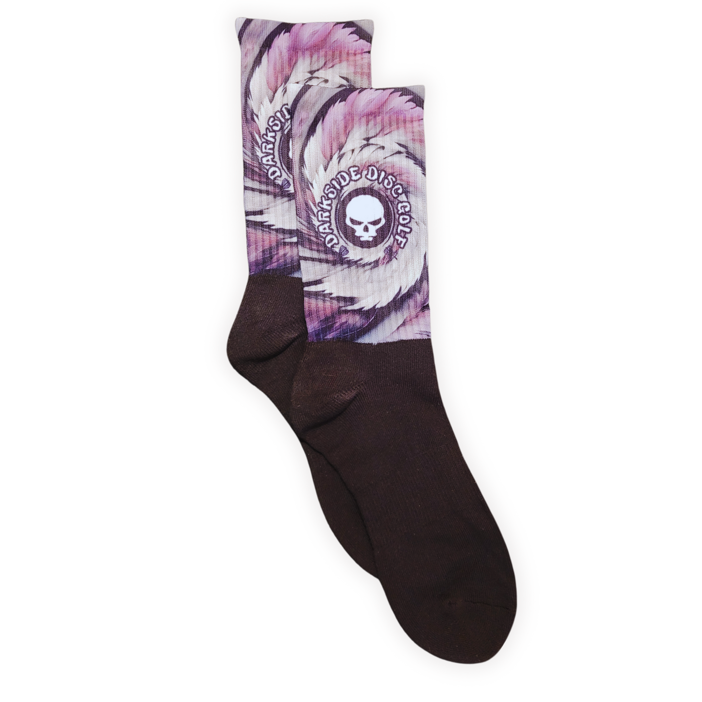 Disc Golf Socks Purple Feathers (L)
