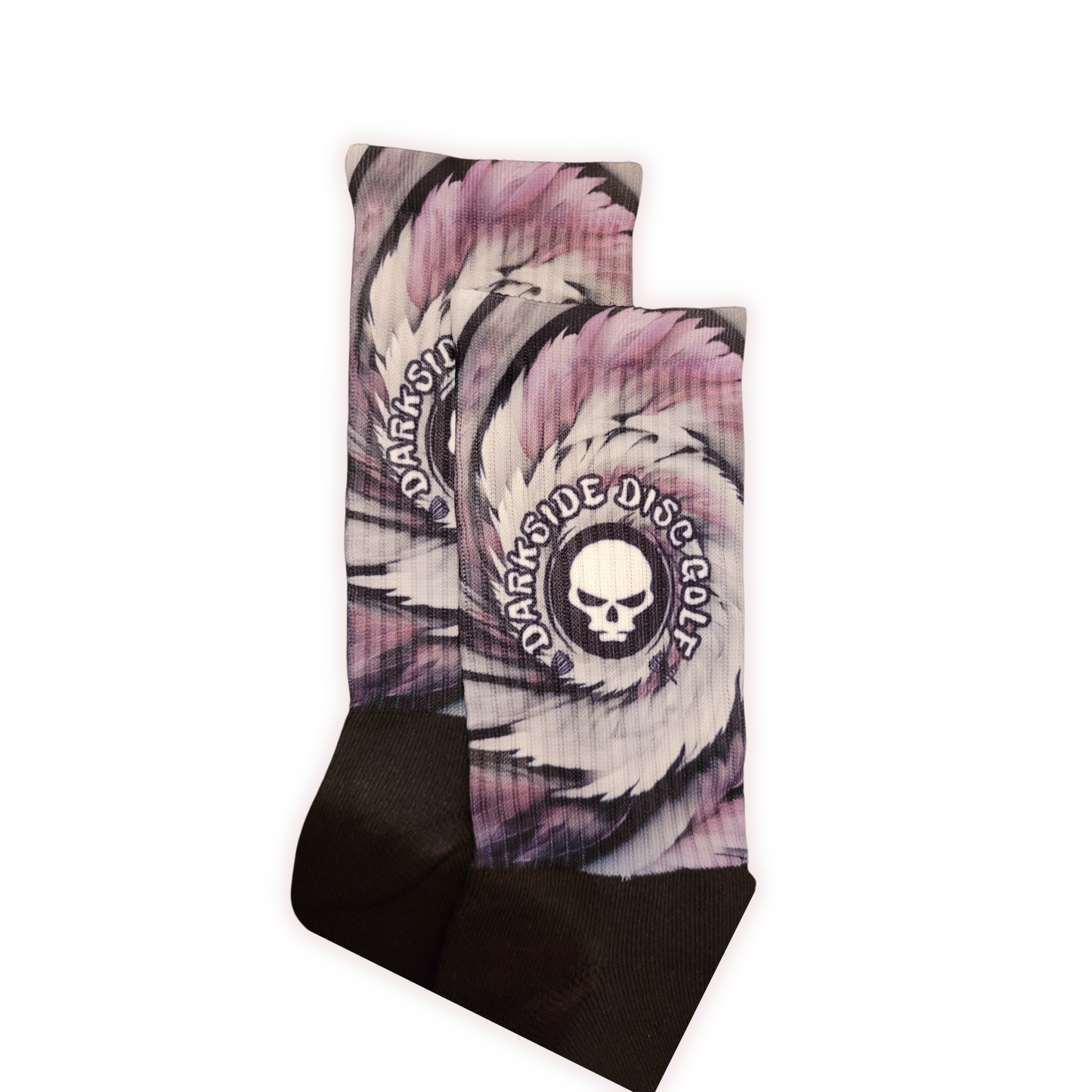 Disc Golf Socks Purple Feathers (L)