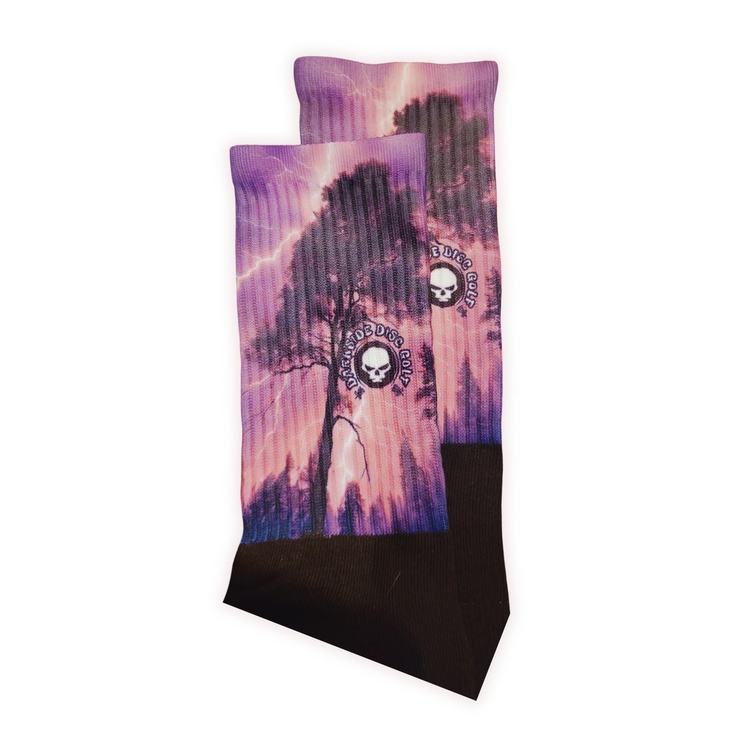 Disc Golf Socks Purple Lightning (M)