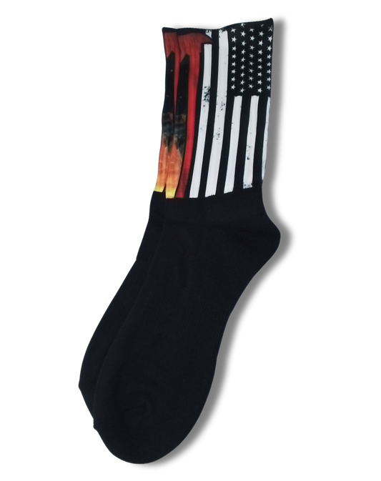 Disc Golf Socks Firefighter Large