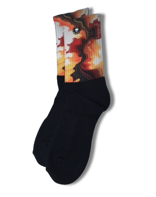 Disc Golf Socks Red Flames Large