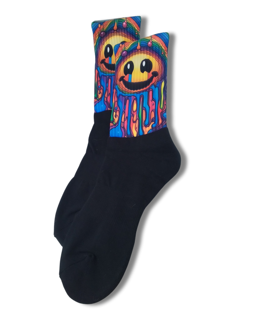 Disc Golf Socks Smiley Face Large