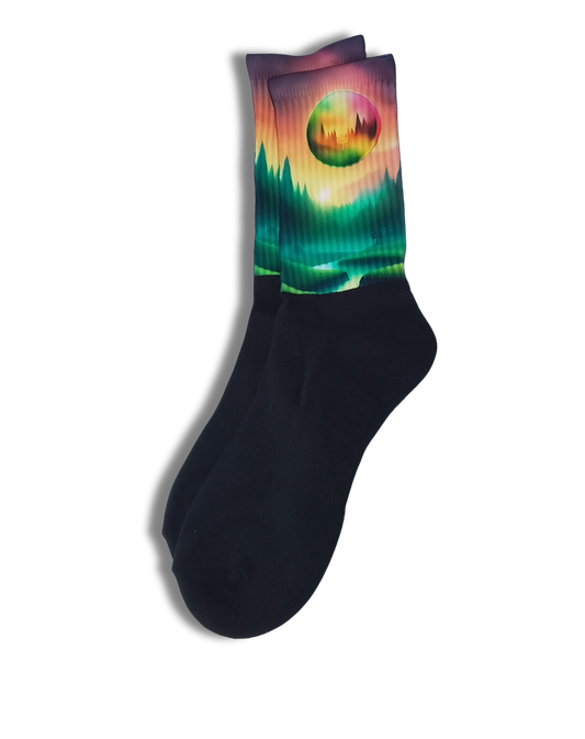 Disc Golf Socks Pastel Moon Large