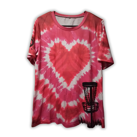 Ladies Pink Heart Tye Dye Tees