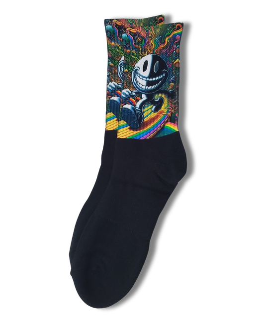 Disc Golf Socks Smiling Guy Large