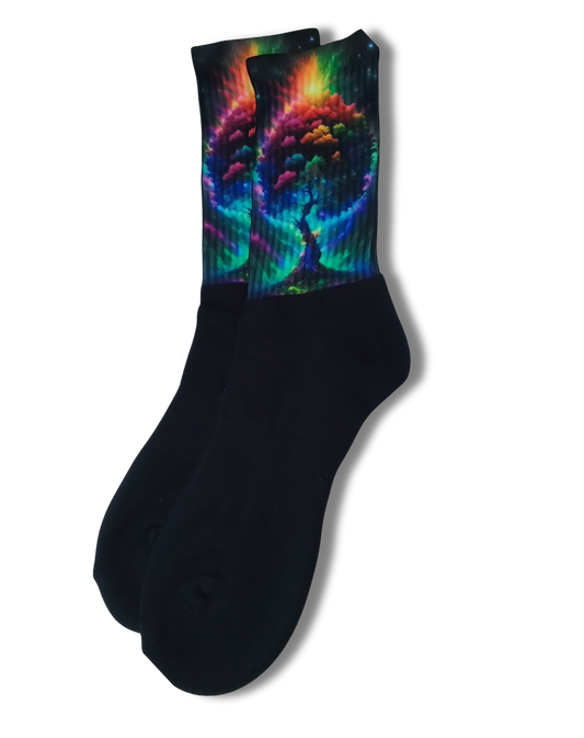 Disc Golf Socks Colorful Tree (L)